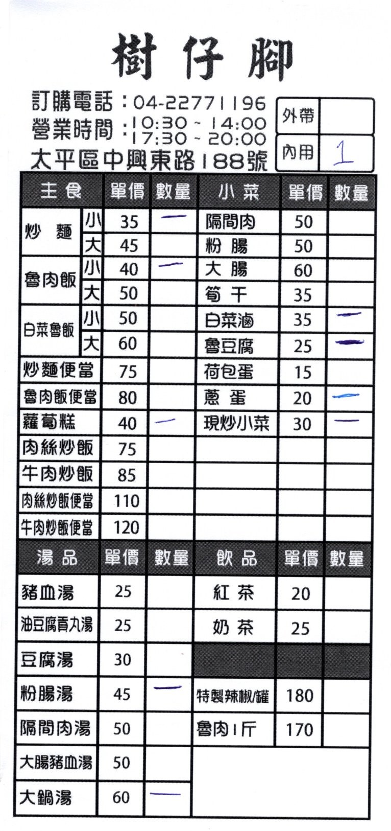 樹仔腳⟩台中太平美食，古早味小吃店，有炒麵、滷肉飯、豬血湯、炒飯、便當、各種小菜，內用湯還可以免費續 @果果愛Fruitlove